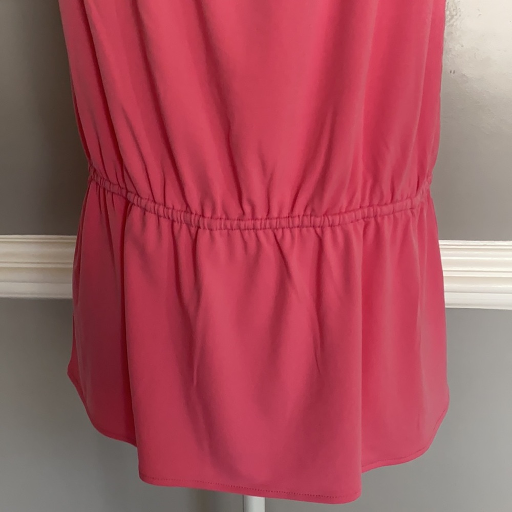 Ann Taylor Petite Mixed Media Tie Waist Top Small Petite - Picture 5 of 11